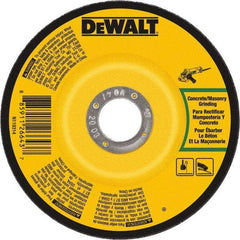 DeWALT - 24 Grit, 7" Wheel Diam, 1/4" Wheel Thickness, Type 27 Depressed Center Wheel - Silicon Carbide, 8,700 Max RPM, Compatible with Angle Grinder - Benchmark Tooling