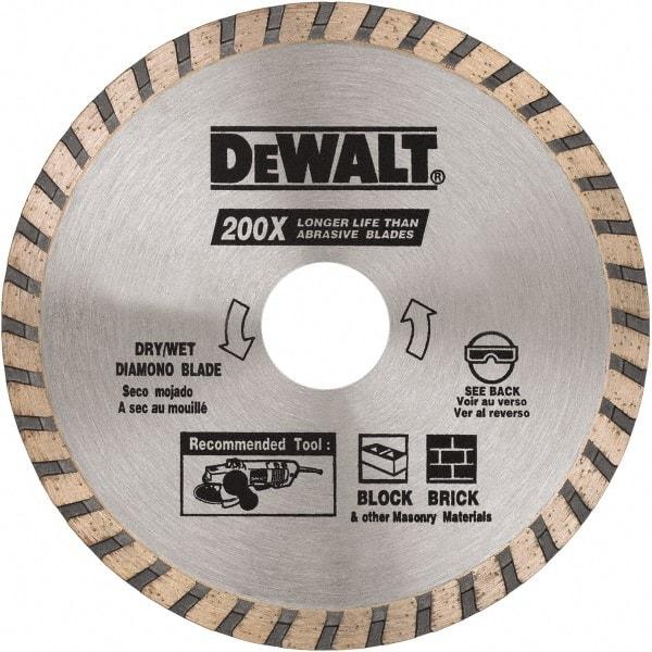 DeWALT - 4-1/2" Diam, 5/8 & 7/8" Arbor Hole Diam, Wet & Dry Cut Saw Blade - Diamond Matrix, Standard Round Arbor - Benchmark Tooling