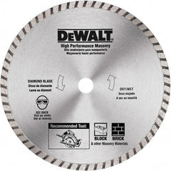 DeWALT - 7" Diam, 5/8 & 7/8" Arbor Hole Diam, Wet & Dry Cut Saw Blade - Diamond Matrix, Standard Round Arbor - Benchmark Tooling