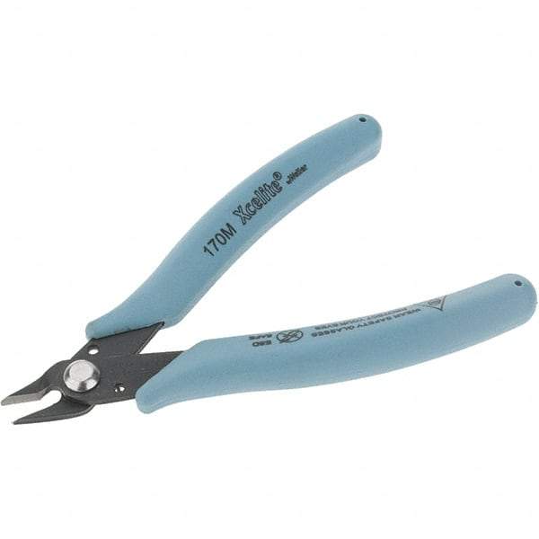 Xcelite - 5" OAL, 20 AWG Capacity, Flush Wire Cutter - Diagonal Head, Molded Plastic Handle - Benchmark Tooling