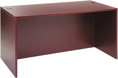 ALERA - Woodgrain Laminate Desk Shell - 59-1/8" Wide x 29-1/2" Deep x 29-5/8" High, Mahogany - Benchmark Tooling