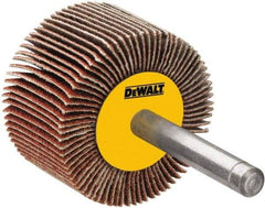 DeWALT - 2-1/2" Diam x 1" Face Width, Very Fine Aluminum Oxide Coated Mounted Flap Wheel - 1/4" Shank Mount, 180 Grit, Cloth Backing, 25,000 Max RPM - Benchmark Tooling