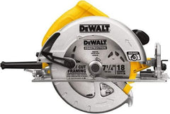 DeWALT - 15 Amps, 7-1/4" Blade Diam, 5,200 RPM, Electric Circular Saw - 120 Volts, 5/8" Arbor Hole, Right Blade - Benchmark Tooling