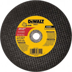 DeWALT - 7" 24 Grit Aluminum Oxide Cutoff Wheel - 1/8" Thick, 5/8" Arbor, 8,700 Max RPM, Use with Angle Grinders - Benchmark Tooling