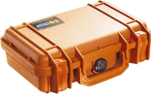 Pelican Products, Inc. - 8-11/32" Wide x 3-25/32" High, Clamshell Hard Case - Orange, Polyethylene - Benchmark Tooling