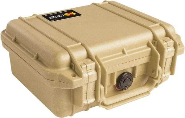 Pelican Products, Inc. - 9-11/16" Wide x 4-7/8" High, Clamshell Hard Case - Tan, Polyethylene - Benchmark Tooling