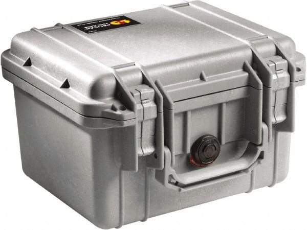 Pelican Products, Inc. - 9-11/16" Wide x 6-7/8" High, Clamshell Hard Case - Silver, Polyethylene - Benchmark Tooling