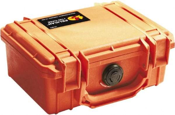 Pelican Products, Inc. - 6-49/64" Wide x 3-7/8" High, Clamshell Hard Case - Orange, Polyethylene - Benchmark Tooling