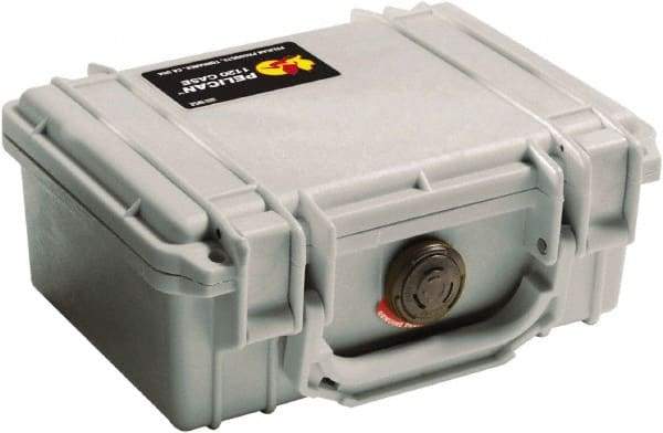 Pelican Products, Inc. - 6-49/64" Wide x 3-7/8" High, Clamshell Hard Case - Silver, Polyethylene - Benchmark Tooling