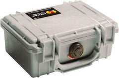Pelican Products, Inc. - 6-49/64" Wide x 3-7/8" High, Clamshell Hard Case - Silver, Polyethylene - Benchmark Tooling
