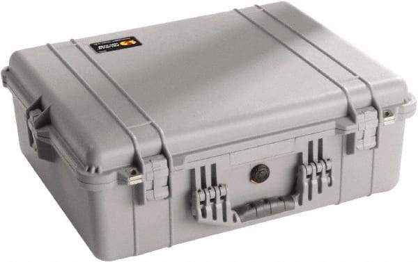 Pelican Products, Inc. - 19-23/64" Wide x 8-51/64" High, Clamshell Hard Case - Silver, Polyethylene - Benchmark Tooling