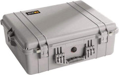 Pelican Products, Inc. - 19-23/64" Wide x 8-51/64" High, Clamshell Hard Case - Silver, Polyethylene - Benchmark Tooling