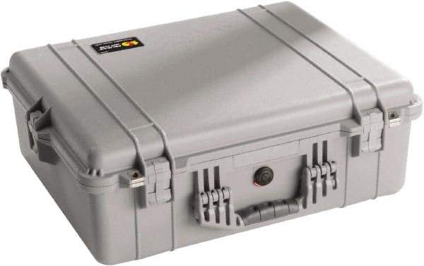 Pelican Products, Inc. - 19-23/64" Wide x 8-51/64" High, Clamshell Hard Case - Silver, Polyethylene - Benchmark Tooling