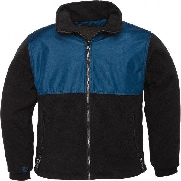 Viking - Size M Cold Weather Jacket - Black, Navy, Polyester & PVC & Fleece, Zipper Closure, 40" Chest - Benchmark Tooling