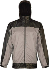 Viking - Size S, Gray & Charcoal, Rain, Wind Resistant Rain Jacket - 37" Chest, 3 Pockets, Attached Hood - Benchmark Tooling