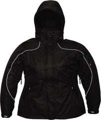 Viking - Size 2XL, Black, Rain, Wind Resistant Jacket - 51" Chest, 4 Pockets, Detachable Hood - Benchmark Tooling
