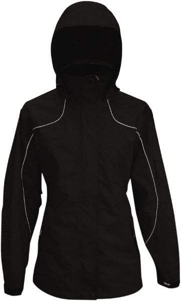 Viking - Size 2XL, Black, Rain, Wind Resistant Jacket - 51" Chest, 4 Pockets, Detachable Hood - Benchmark Tooling