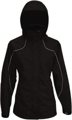 Viking - Size 2XL, Black, Rain, Wind Resistant Jacket - 51" Chest, 4 Pockets, Detachable Hood - Benchmark Tooling