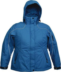 Viking - Size M, Blue, Rain, Wind Resistant Jacket - 40" Chest, 4 Pockets, Detachable Hood - Benchmark Tooling