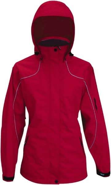 Viking - Size S, Red, Rain, Wind Resistant Jacket - 37" Chest, 4 Pockets, Detachable Hood - Benchmark Tooling
