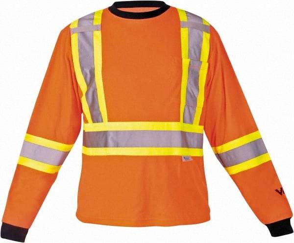 Viking - Size 3XL, Hi-Viz Orange, High Visibility, Long Sleeve T-Pocket, - 55" Chest, 1 Pocket, Cotton/Polyester - Benchmark Tooling