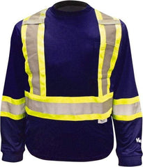 Viking - Size 3XL, Navy Blue, High Visibility, Long Sleeve T-Pocket, - 55" Chest, 1 Pocket, Cotton/Polyester - Benchmark Tooling