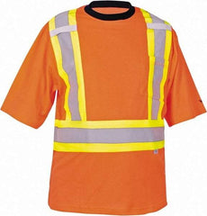 Viking - Size M, Hi-Viz Orange, High Visibility, Short Sleeve T-Pocket, - 40" Chest, 1 Pocket, Cotton/Polyester/Mesh - Benchmark Tooling