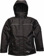 Viking - Size 3XL, Black, Rain, Wind Resistant Jacket - 55" Chest, 3 Pockets, Detachable Hood - Benchmark Tooling