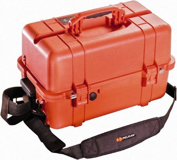 Pelican Products, Inc. - 12-47/64" Wide x 12-3/4" High, Clamshell Hard Case - Orange, Polypropylene - Benchmark Tooling