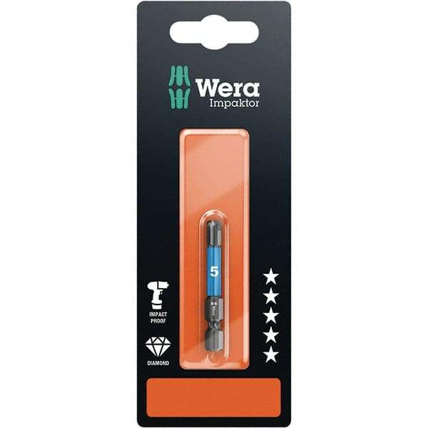 Wera - 5mm Hex Screwdriver Bit - 1/4" Drive, 50mm OAL - Benchmark Tooling