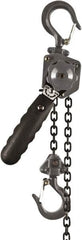 Jet - 500 Lb Lifting Capacity, 5' Lift Height, Puller Hoist - Made from Chain, 60 Lb Avg Pull to Lift Rated Load - Benchmark Tooling