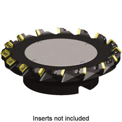Kennametal - 6" Cut Diam, 2" Arbor Hole, 6.6mm Max Depth of Cut, 45° Indexable Chamfer & Angle Face Mill - 14 Inserts, SE...X443AE...N7... Insert, Right Hand Cut, 14 Flutes, Through Coolant, Series KSSM - Benchmark Tooling