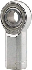 Made in USA - 1" ID, 2-3/4" Max OD, 76,205 Lb Max Static Cap, Plain Female Spherical Rod End - 1-1/4 - 12 LH, 0.469" Shank Diam, 2-1/8" Shank Length, Alloy Steel with Steel Raceway - Benchmark Tooling