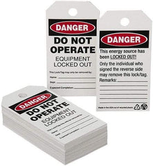 Ability One - CAUTION - DO NOT OPERATE, English Safety & Facility Lockout Tag - Tag Header: Danger, White Cardstock - Benchmark Tooling