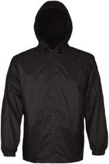 Viking - Size 3XL, Black, Rain, Wind Resistant Jacket - 55" Chest, 2 Pockets, Attached Hood - Benchmark Tooling