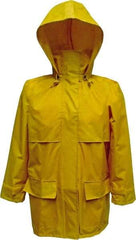 Viking - Size 2XL, Yellow, Rain, Wind Resistant Jacket - 51" Chest, Detachable Hood - Benchmark Tooling