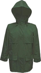 Viking - Size L, Green, Rain, Wind Resistant Jacket - 43" Chest, Detachable Hood - Benchmark Tooling