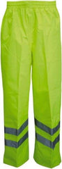 Viking - Size 2XL, High Visibility Lime, Rain, Wind Resistant Pants - No Pockets - Benchmark Tooling