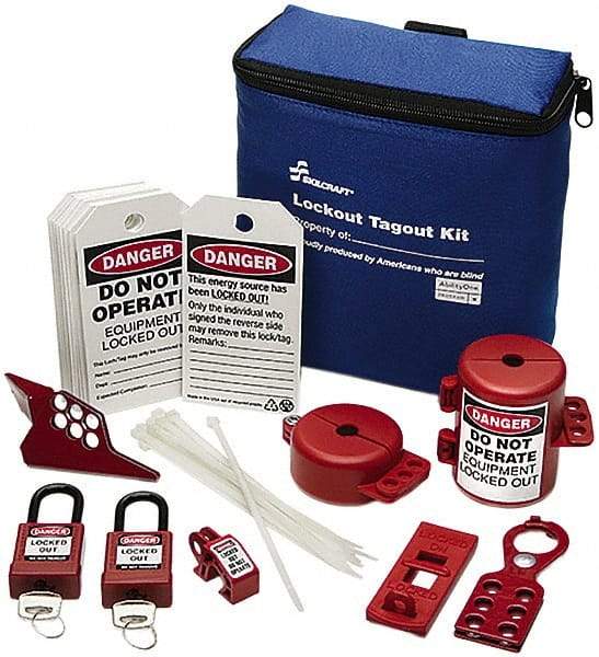 Ability One - 29 Piece Electrical & Valve Lockout Kit - Keyed Differently, Comes in Carrying Case - Benchmark Tooling