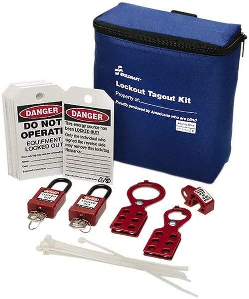 Ability One - 26 Piece Lockout Tagout Kit - Keyed Differently, Comes in Carrying Case - Benchmark Tooling