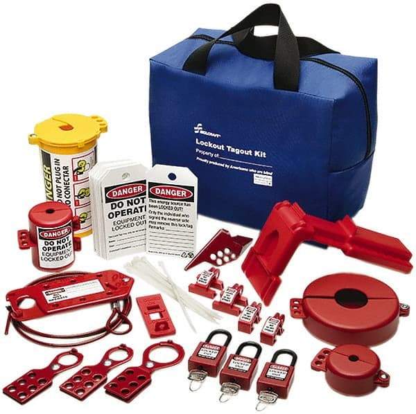 Ability One - 39 Piece Electrical & Valve Lockout Kit - Keyed Differently, Comes in Carrying Case - Benchmark Tooling