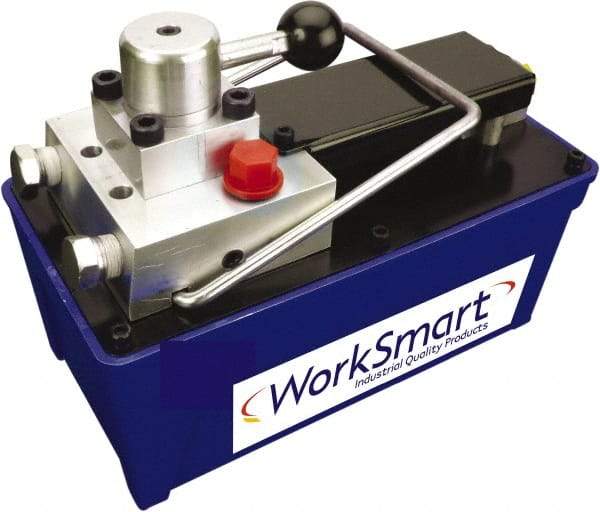 Value Collection - 10,000 psi Air-Hydraulic Pump & Jack - 91.5 Cu In Oil Capacity, Use with Double Acting Cylinders, Advance, Hold & Retract - Benchmark Tooling