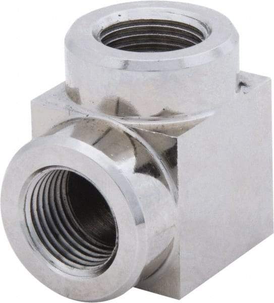 Value Collection - 3/8 Female NPTF Nickel Plated Steel Hydraulic Hose Female Elbow - 10,000 psi, 6 GPM - Benchmark Tooling