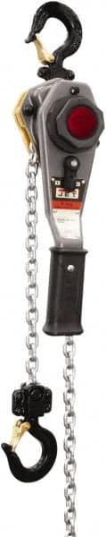 Jet - 1,500 Lb Lifting Capacity, 5' Lift Height, Lever with Overload Protection Hoist - Made from Chain - Benchmark Tooling