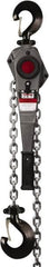 Jet - 6,000 Lb Lifting Capacity, 20' Lift Height, Lever with Overload Protection Hoist - Made from Chain, 82 Lb Avg Pull to Lift Rated Load - Benchmark Tooling