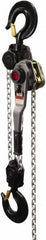 Jet - 18,000 Lb Lifting Capacity, 15' Lift Height, Lever with Overload Protection Hoist - Made from Chain, 79 Lb Avg Pull to Lift Rated Load - Benchmark Tooling