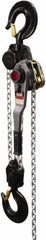 Jet - 18,000 Lb Lifting Capacity, 5' Lift Height, Lever with Overload Protection Hoist - Made from Chain, 64 Lb Avg Pull to Lift Rated Load - Benchmark Tooling