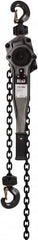 Jet - 3,000 Lb Lifting Capacity, 20' Lift Height, Lever Hoist - Made from Chain, 49 Lb Avg Pull to Lift Rated Load - Benchmark Tooling