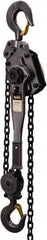 Jet - 12,000 Lb Lifting Capacity, 15' Lift Height, Lever Hoist - Made from Chain, 77 Lb Avg Pull to Lift Rated Load - Benchmark Tooling