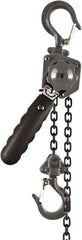 Jet - 1,000 Lb Lifting Capacity, 15' Lift Height, Puller Hoist - Made from Chain, 86 Lb Avg Pull to Lift Rated Load - Benchmark Tooling